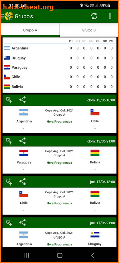 Fixture Copa America 2021 screenshot