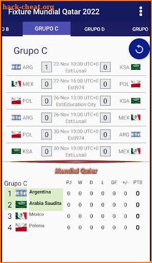 Fixture Mundial screenshot