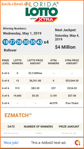 FL Lottery Results screenshot