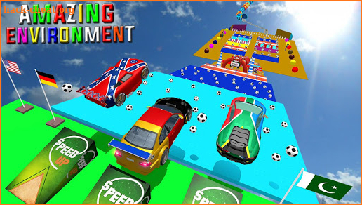 Flag Car Stunt Master Free Superhero Game screenshot