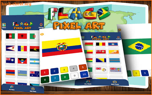 Flags of the World Pixel Art - Color by Number screenshot
