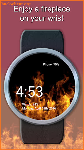 Flames Watch Face - Wear OS Smartwatch - Animated screenshot