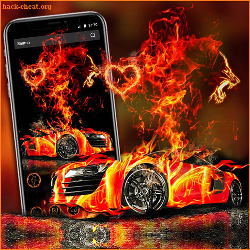 Flaming Car Sports Launcher Theme Live Wallpapers screenshot