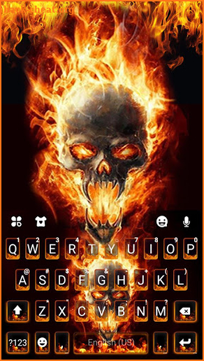 Flaming Death Skull Keyboard Theme screenshot