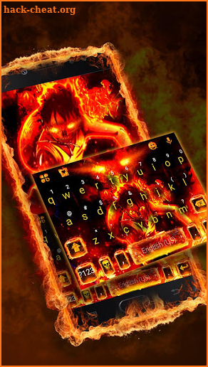 Flaming Fire Battle Keyboard Theme screenshot