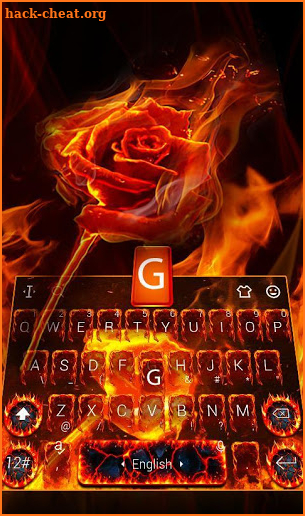 Flaming Flower Keyboard Theme screenshot