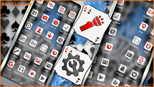 Flaming Play Cards Theme screenshot