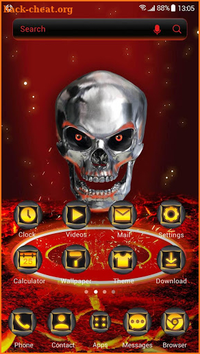 Flaming skull launcher theme screenshot