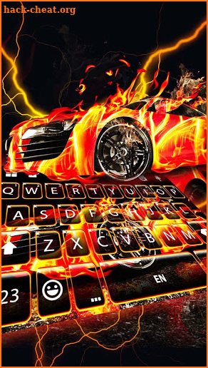 Flaming Sports Car 2019 Keyboard Theme screenshot