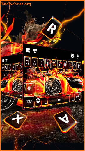 Flaming Sports Car 2019 Keyboard Theme screenshot