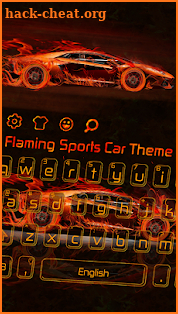 Flaming Sports Car Keyboard Theme screenshot