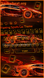 Flaming Sports Car Keyboard Theme screenshot
