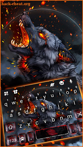 Flaming Wolf Keyboard Theme screenshot
