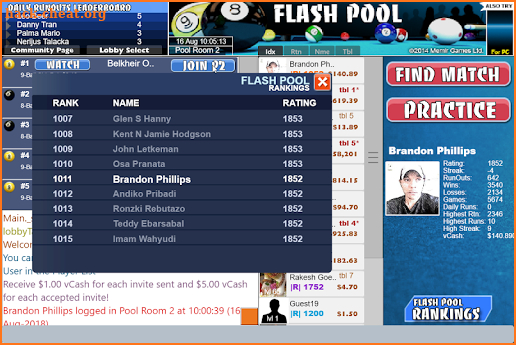 Flash 8-Ball Pool Game screenshot