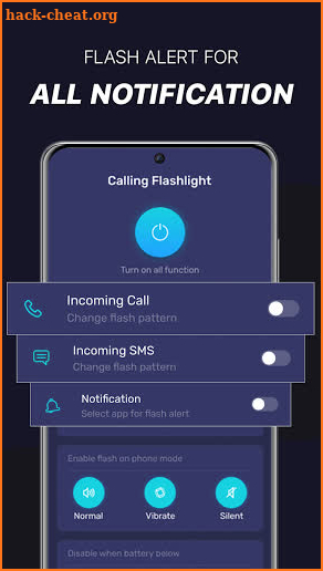 Flash alert: flash on call sms, blinking light screenshot