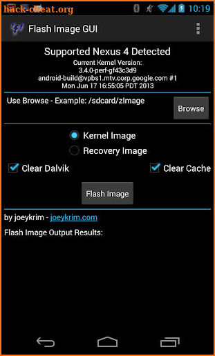 Flash Image GUI screenshot