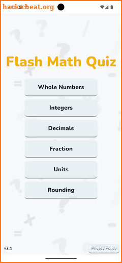 Flash Math Quiz screenshot