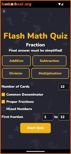 Flash Math Quiz screenshot