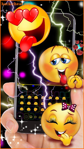 Flash Neon Lightning Keyboard Theme screenshot