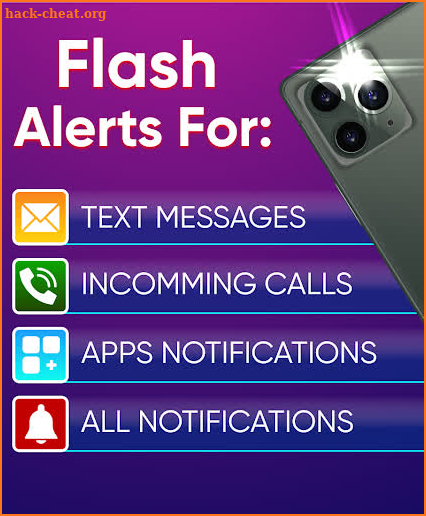 Flashlight on Call & SMS Flash Alerts Notification screenshot
