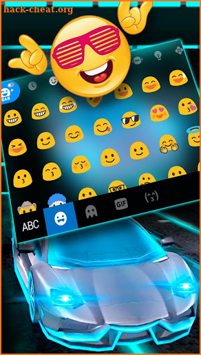 Flashy Neon Sports Car Keyboard Theme screenshot