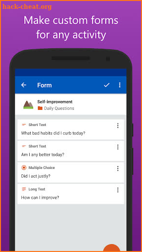 Flexible Journal - Custom Forms, Health Log, Notes screenshot