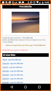 Flickr2BBcode screenshot