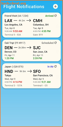 Flight Notifications screenshot