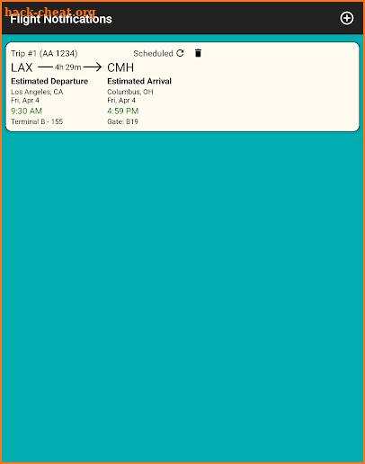 Flight Notifications screenshot