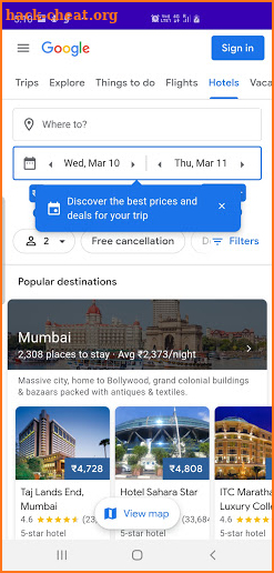 Flight Search Google Flights Web screenshot