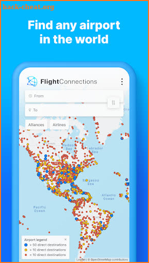 FlightConnections - Worldwide Flight Route Map screenshot