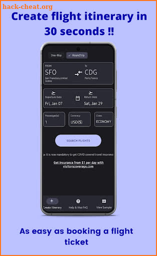 FlightGen Flight Itinerary App screenshot