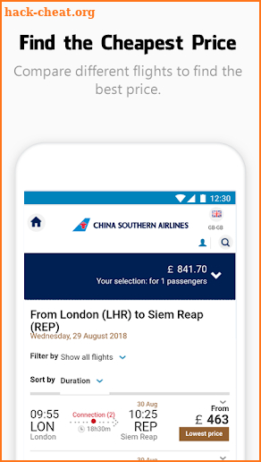 Flights China Southern Airlines screenshot