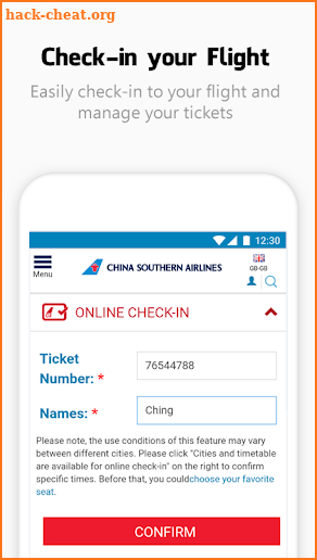 Flights China Southern Airlines screenshot