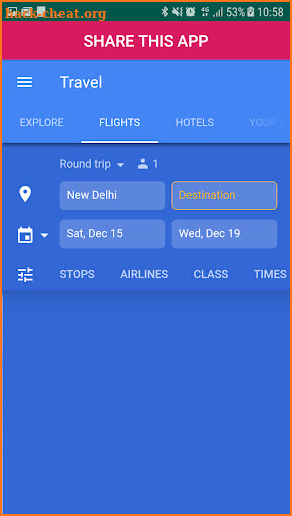 Flights on Google screenshot