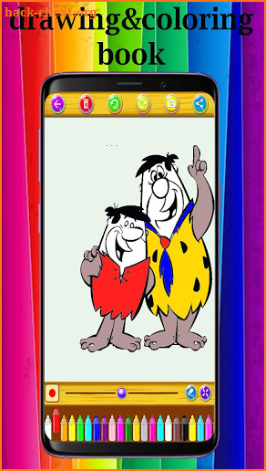flintstones coloring page and drawing book fans screenshot