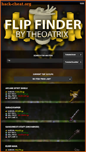 Flip Finder by Theoatrix OSRS screenshot