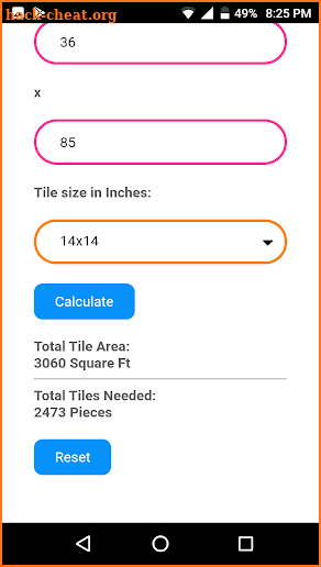 Floor & Wall Tiles Calculator screenshot