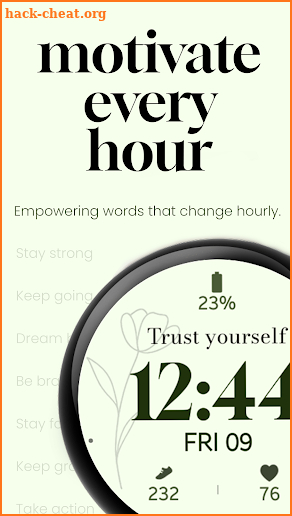 Floral Motivation Watch Face screenshot