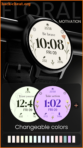 Floral Motivation Watch Face screenshot