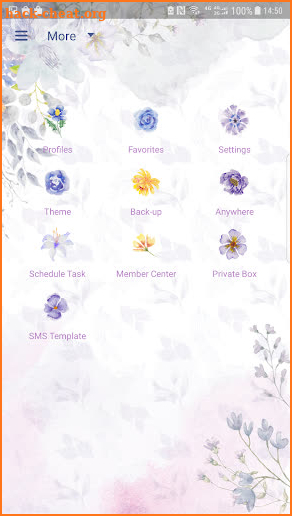 Floral watercolor skin for Next SMS screenshot