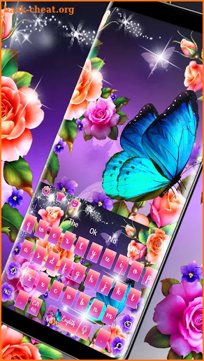 Florescent Shiny Rose Keyboard Theme screenshot