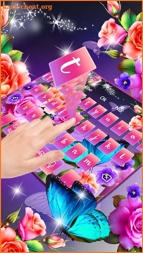 Florescent Shiny Rose Keyboard Theme screenshot