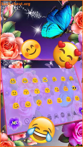 Florescent Shiny Rose Keyboard Theme screenshot