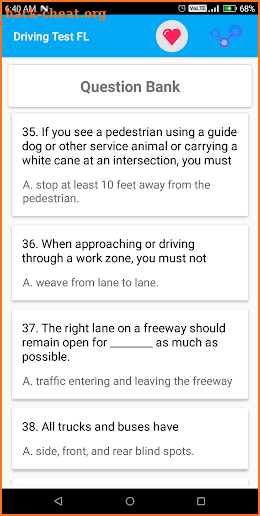 florida driving test answers 2014