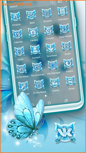 Flower Butterfly Glitter Launcher Theme screenshot
