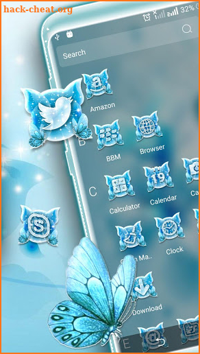 Flower Butterfly Glitter Launcher Theme screenshot