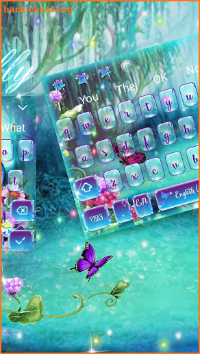 Flower Butterfly Keyboard Theme screenshot