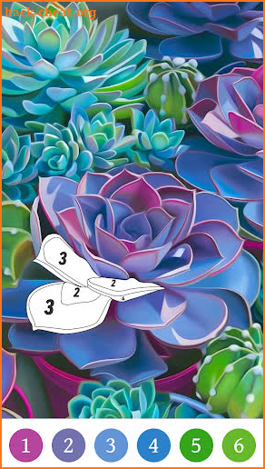 Flower Color by Number Game screenshot