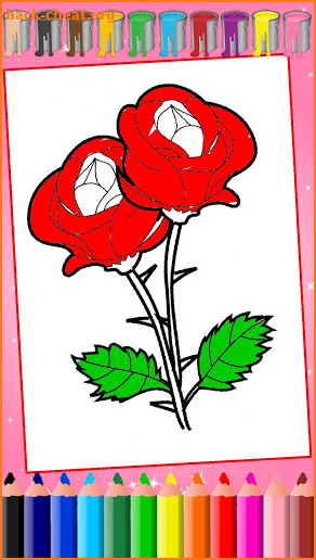 Flower Coloring, rose coloring pages screenshot